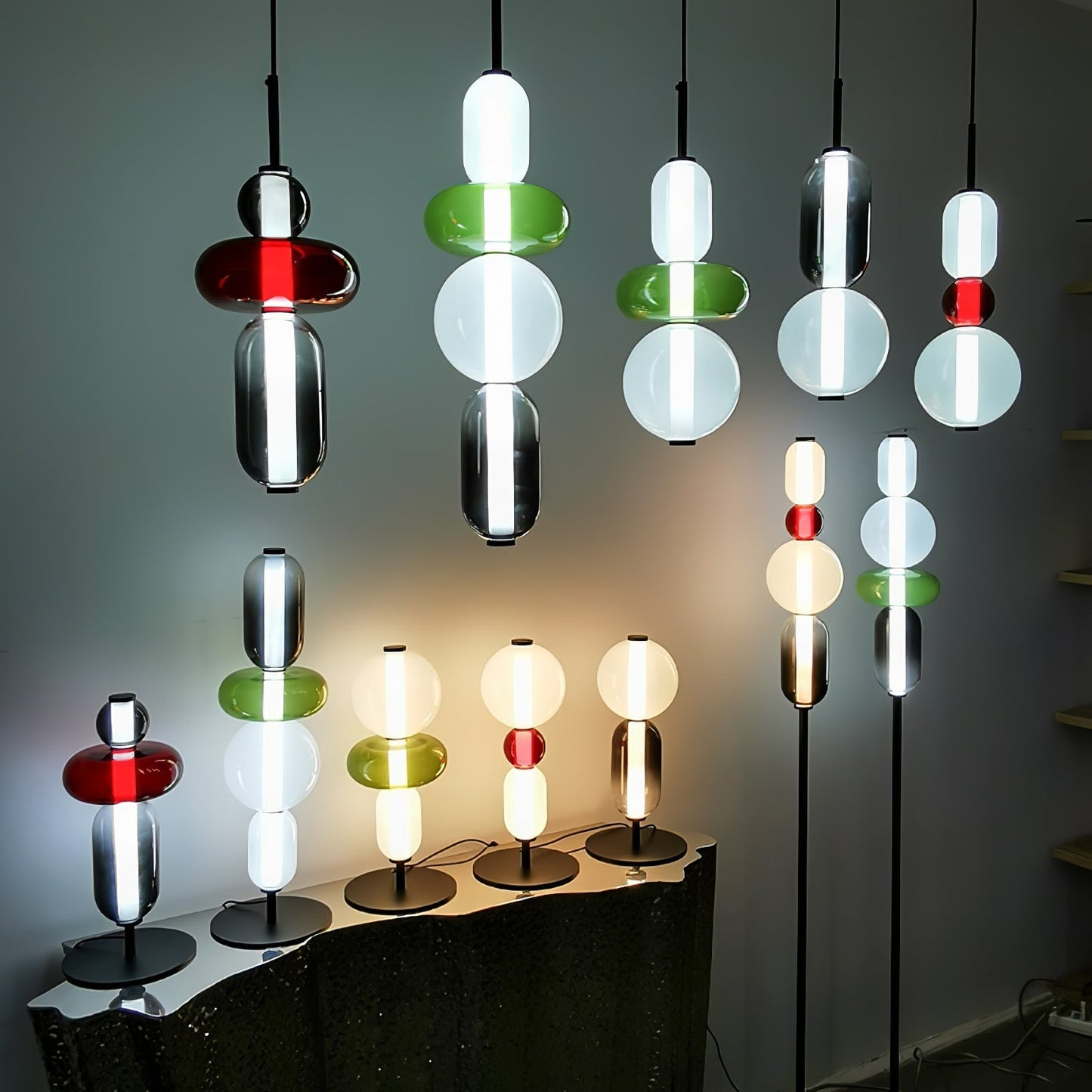 Pendant Light Made of Candied Glass