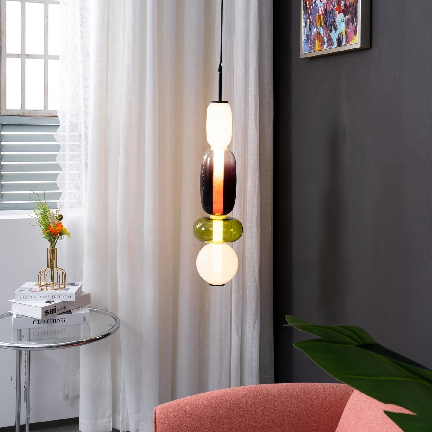 Pendant Light Made of Candied Glass