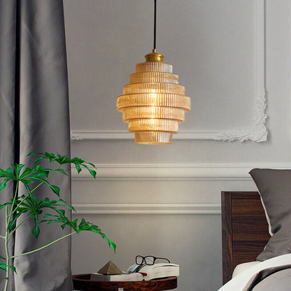 BrassGlow - Bottle-Shaped Brass Glass Pendant Light