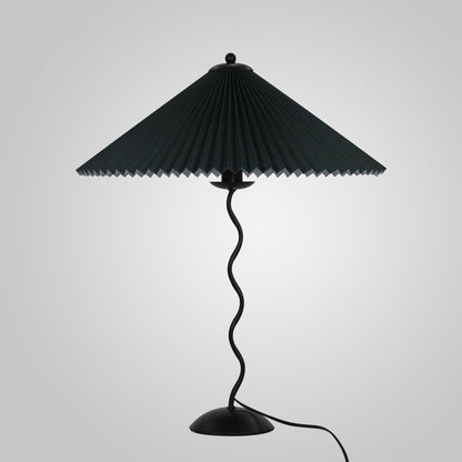 LichtPlissé - Table Lamp with Luxurious Pleated Shade and Wooden Base