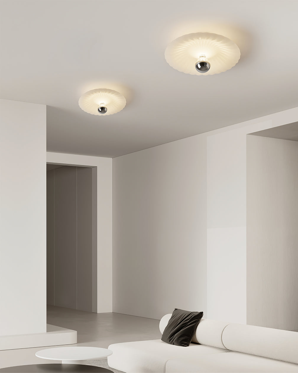 LuxePlissé - Deckenlampe mit detaillierten Falten und subtiler Beleuchtung