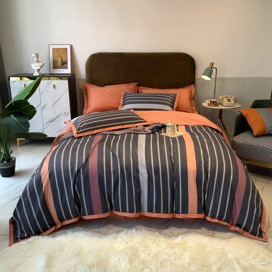 StriplenLuxe - Ägyptische Baumwolle Bettbezug Set
