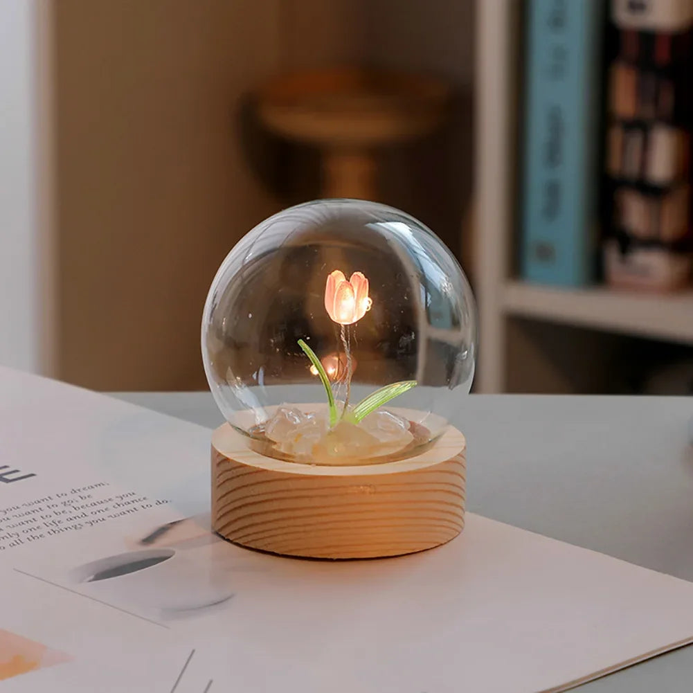 VerreLuxe - Lampe Tulipe pour la Nuit