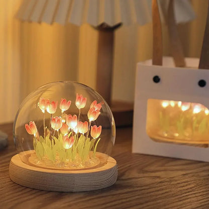 VerreLuxe - Lampe Tulipe pour la Nuit