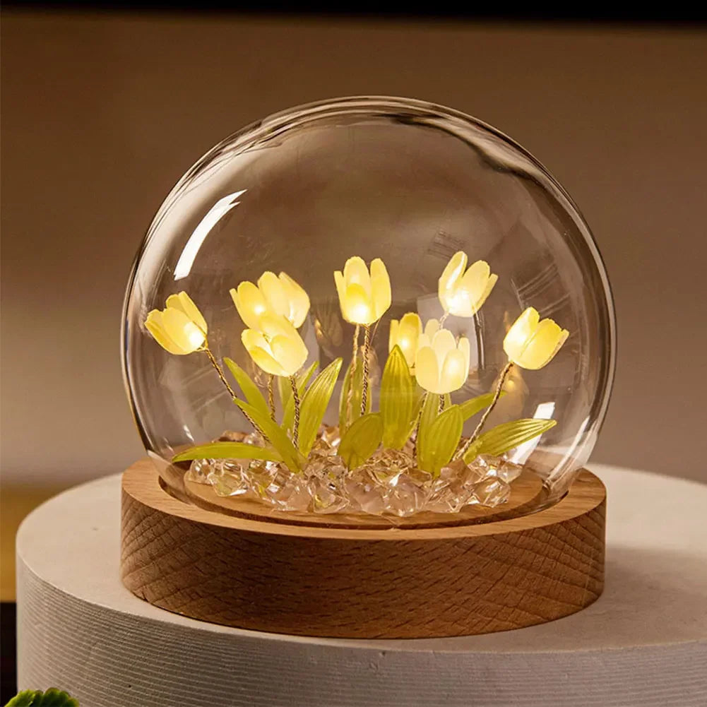 VerreLuxe - Lampe Tulipe pour la Nuit