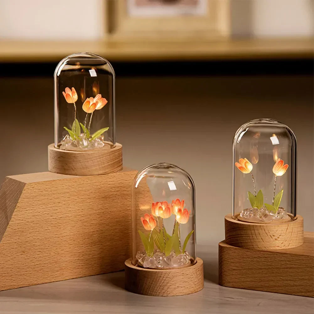 VerreLuxe - Lampe Tulipe pour la Nuit