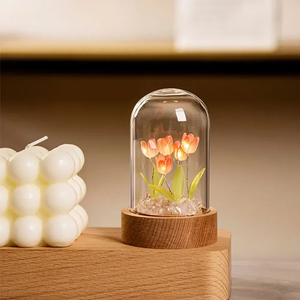 VerreLuxe - Lampe Tulipe pour la Nuit