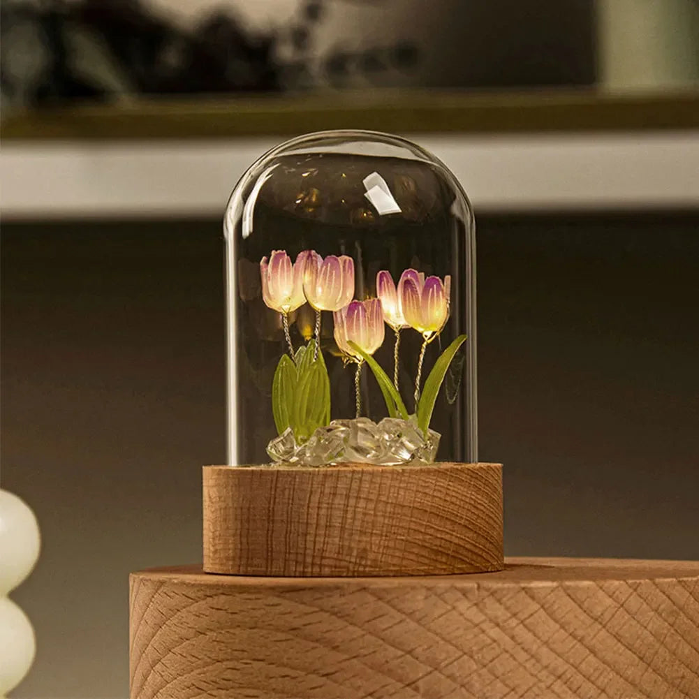 VerreLuxe - Lampe Tulipe pour la Nuit