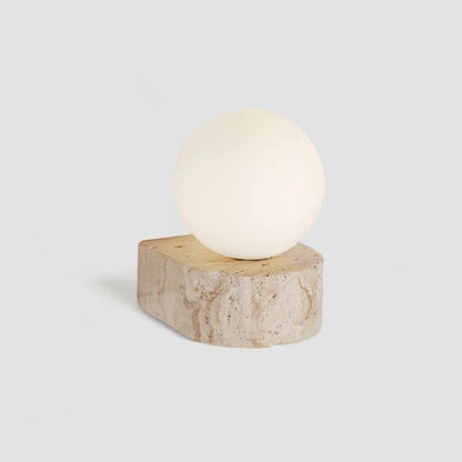 GlobeStone - Moderne væglampe lavet af glas og travertin