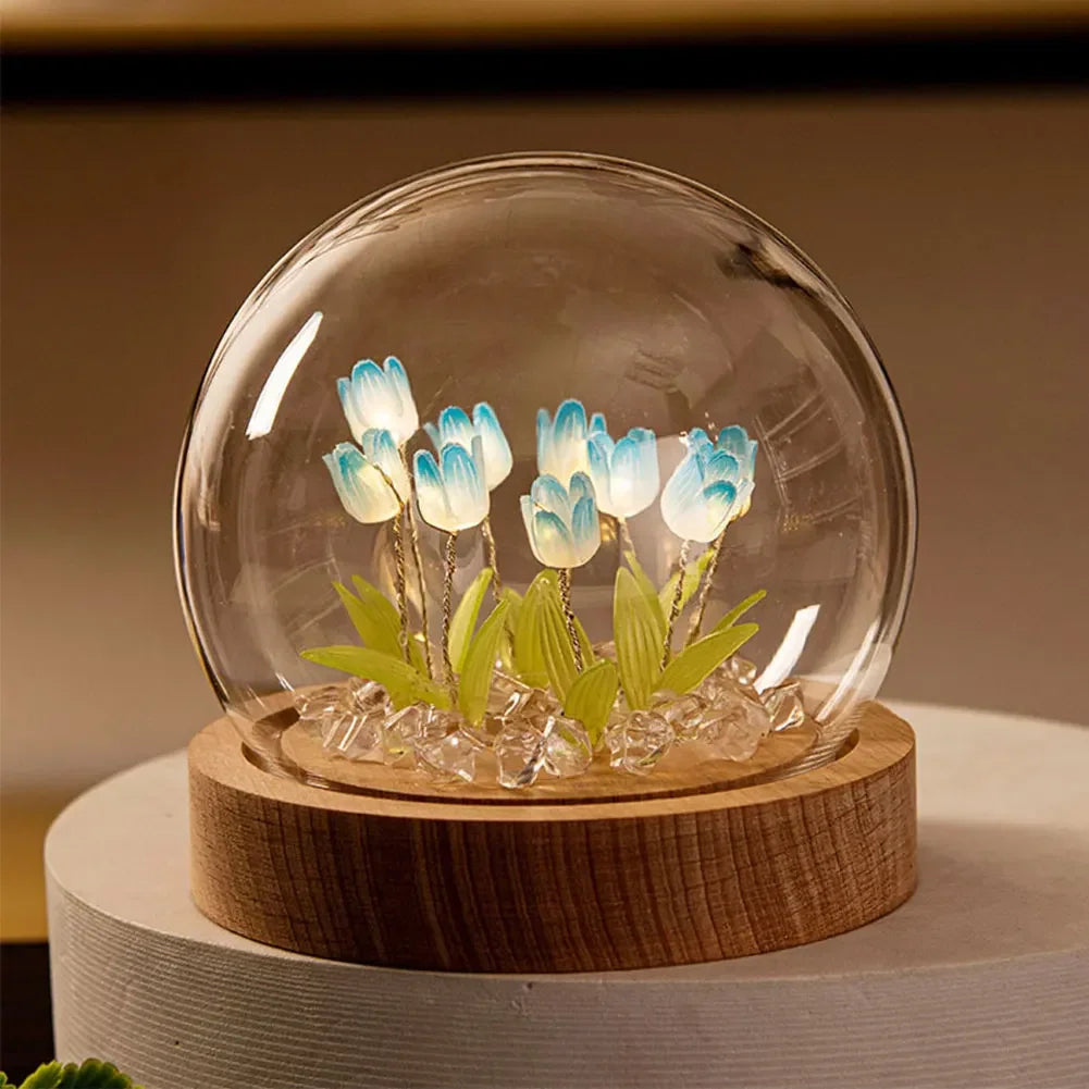 VerreLuxe - Lampe Tulipe pour la Nuit