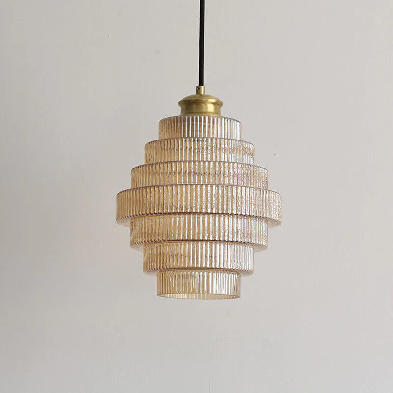 BrassGlow - Bottle-Shaped Brass Glass Pendant Light
