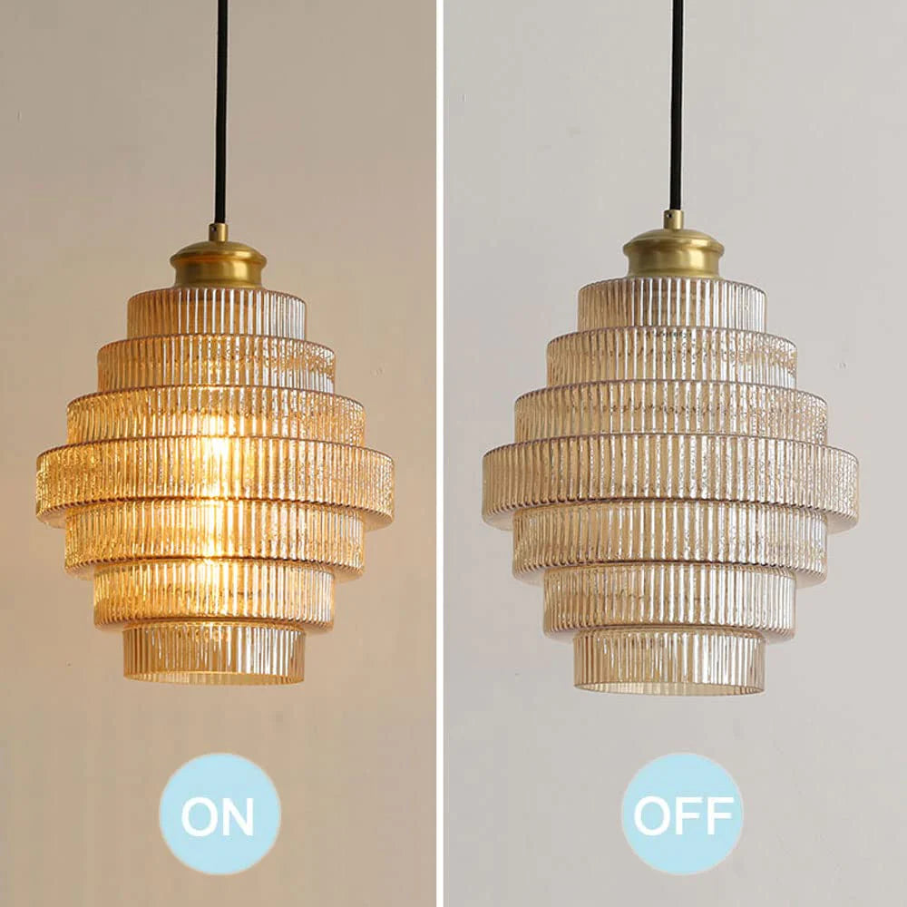 BrassGlow - Bottle-Shaped Brass Glass Pendant Light