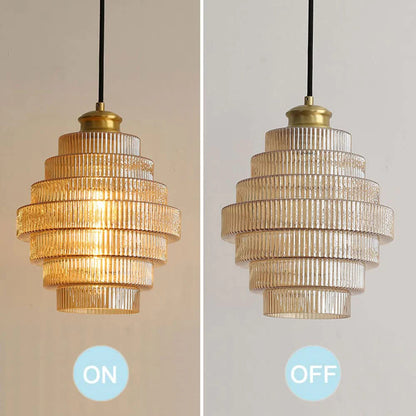 BrassGlow - Bottle-Shaped Brass Glass Pendant Light
