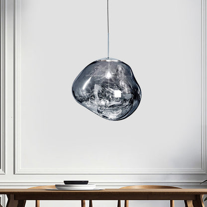 ModernGlow - Pendelleuchte in Rot/Silber Glas