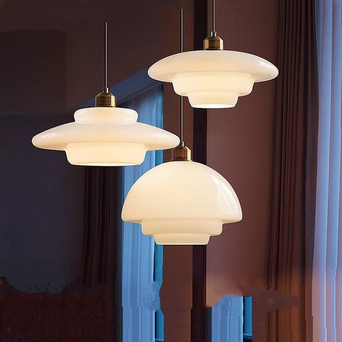 Halo de verre | Suspension blanche