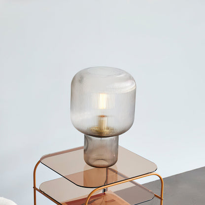 GlowSphere - Oval bordlampe af glas og metal