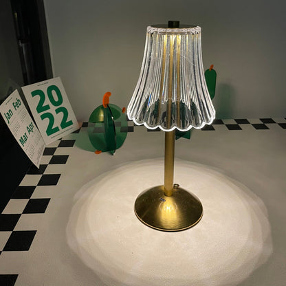 DiamondGlow – Bærbar bordlampe med guldfinish