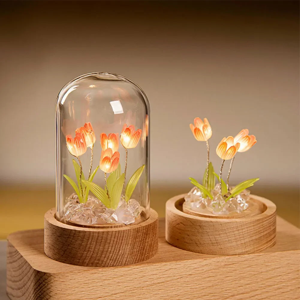 VerreLuxe - Lampe Tulipe pour la Nuit