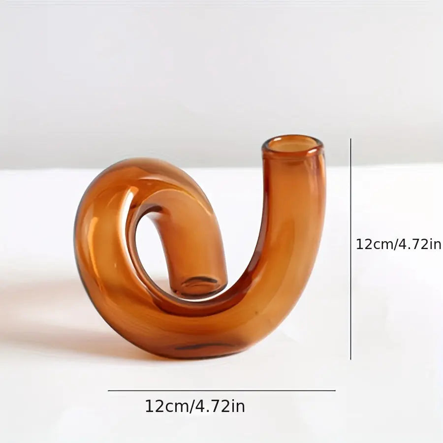 VintageAura - Vase en verre avec piédestal