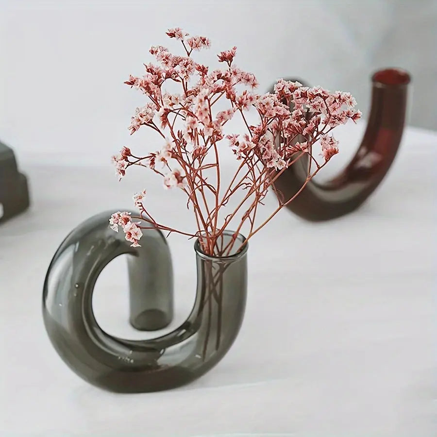 VintageAura - Vase en verre avec piédestal