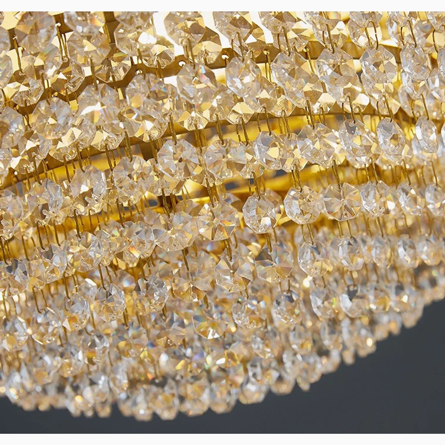CrystalOrbs - Luxe Gold Crystal Chandelier
