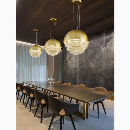 CrystalOrbs - Luxe Gold Crystal Chandelier