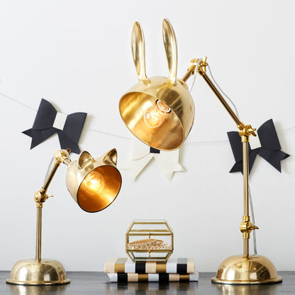 EarCharm - Guld Bordlampe med Kanintema