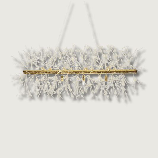 OpalGleam | LED Pendant Light in White and Gold for Bedroom and Dining Room