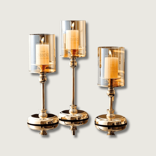 VintageGlow - Luxe Retro Candle Holder Set for Weddings