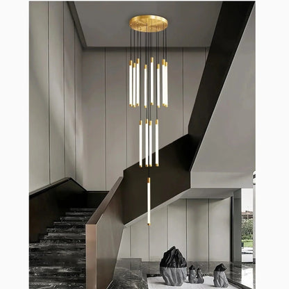 LuxeStairs - LED Gold Kronleuchter