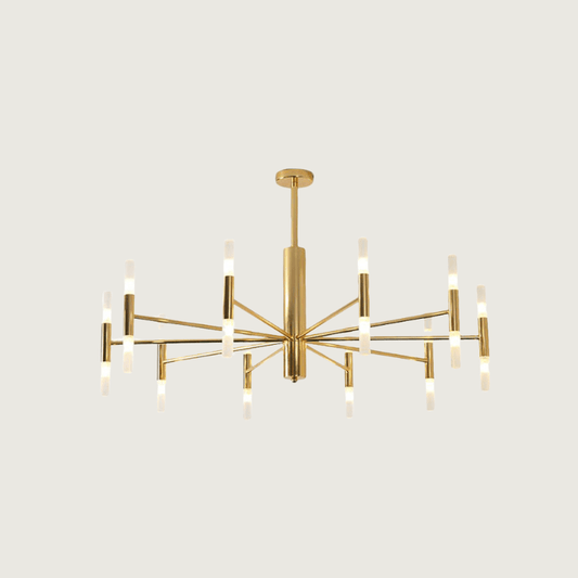 LuxeGlow | Elegant Gold LED Chandelier for Bedroom and Living Room