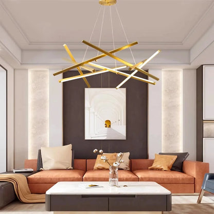LumoFlow - LED Pendant Light with Abstract Lines