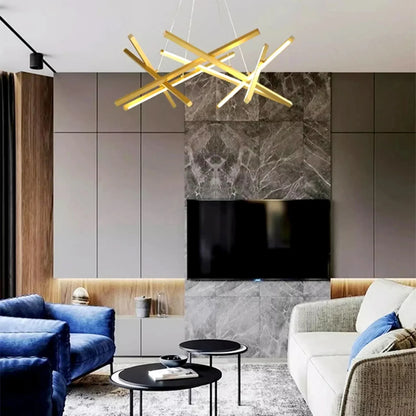 LumoFlow - LED Pendant Light with Abstract Lines