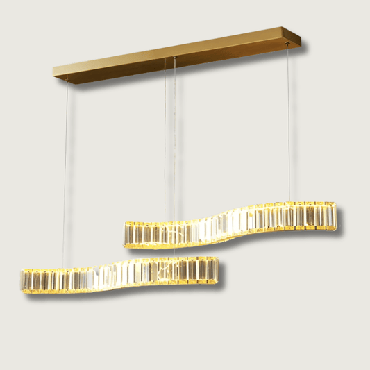 GlitzCurve - Elegant buet krystallpendellampe med LED