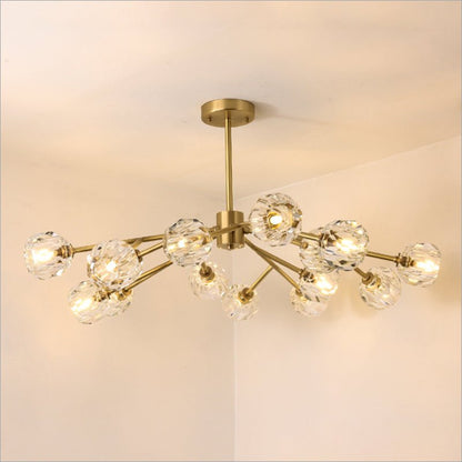 CrystalBrilliance - Stilvoller Kupfer-Kronleuchter mit LED-Beleuchtung