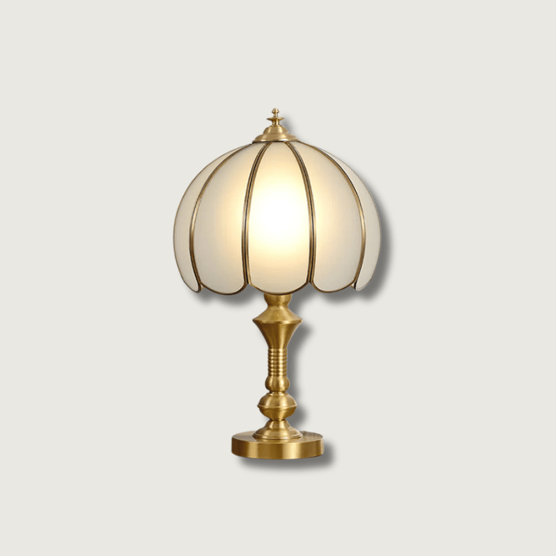 LuxeBrass – Retro Design Table Lamp with White Finish