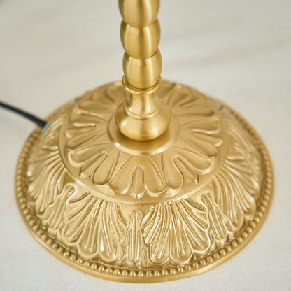 BrassFlora – Vintage bordlampe med blomsterformet skærm