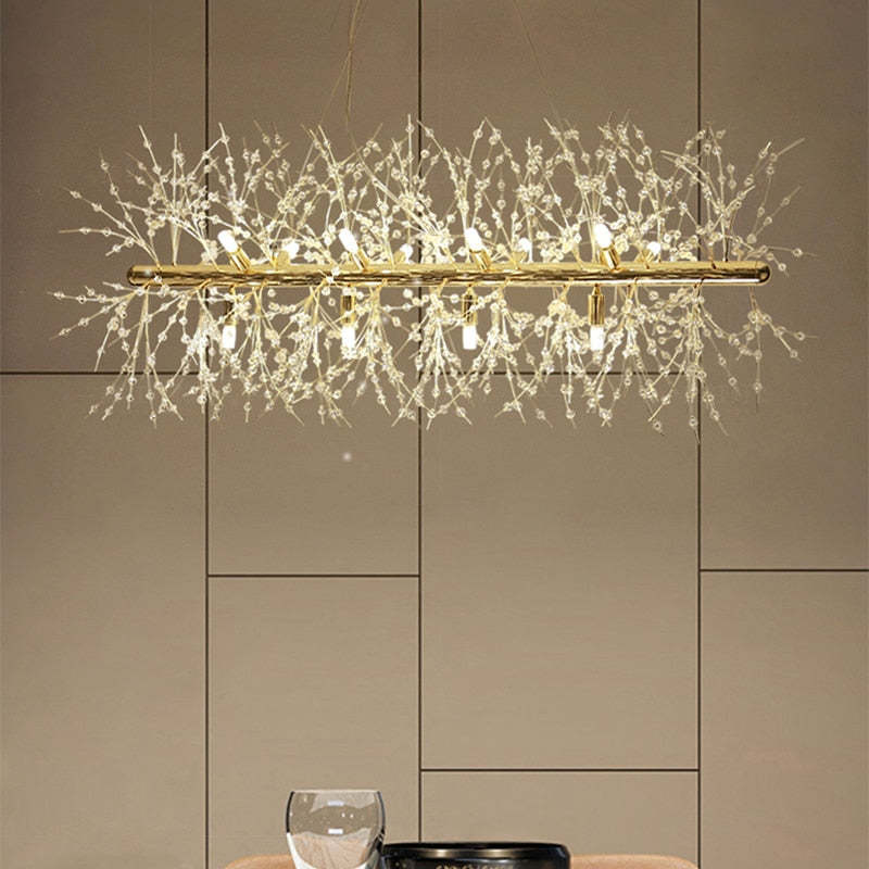 OpalGleam | LED-Hängeleuchte in Weiß und Gold für Schlafzimmer und Esszimmer