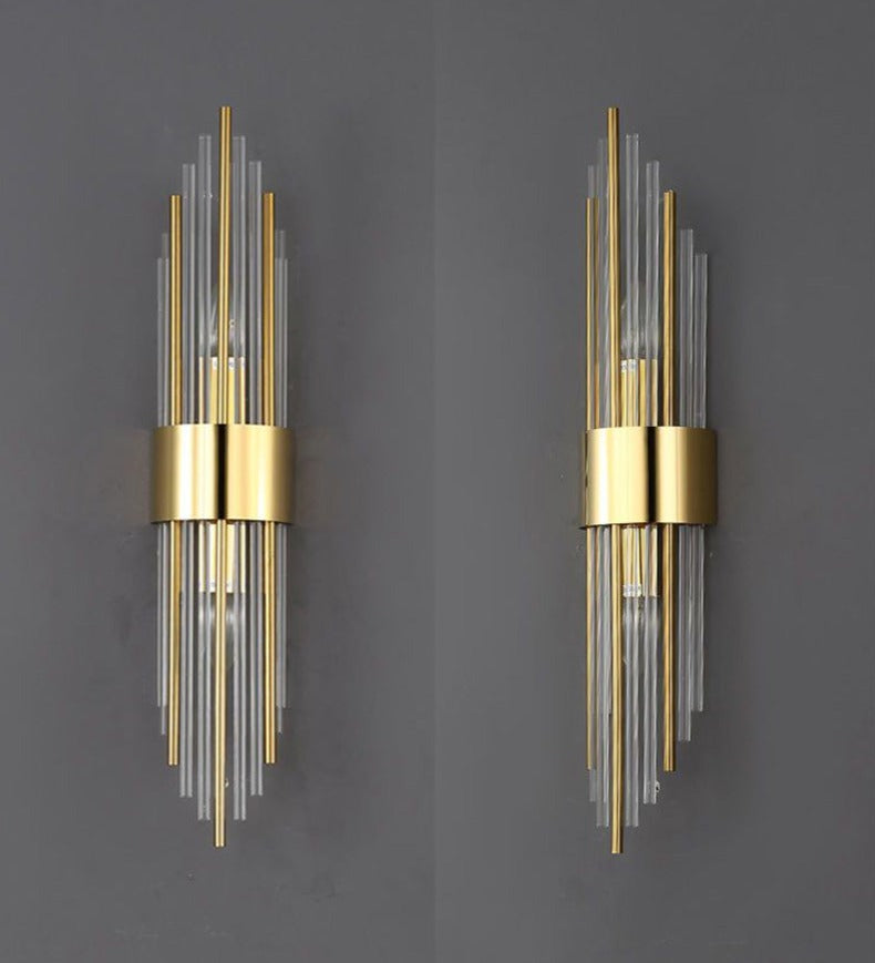 RadiantLux - Guld Krystal Væglampe med Bæredygtigt Design