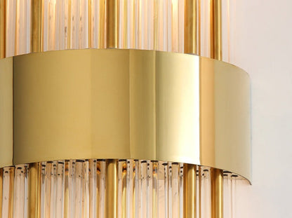 RadiantLux - Guld Krystal Væglampe med Bæredygtigt Design