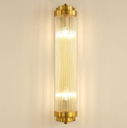 CrystalGlow - Guld Krystal Væglampe