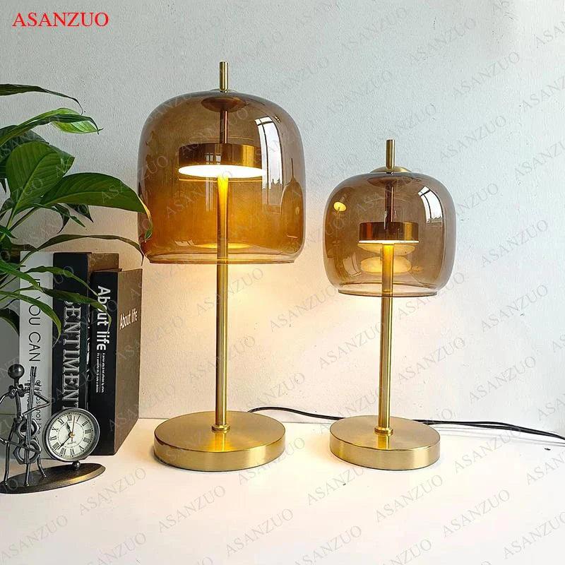 MistLume - Lampe de table en verre gris