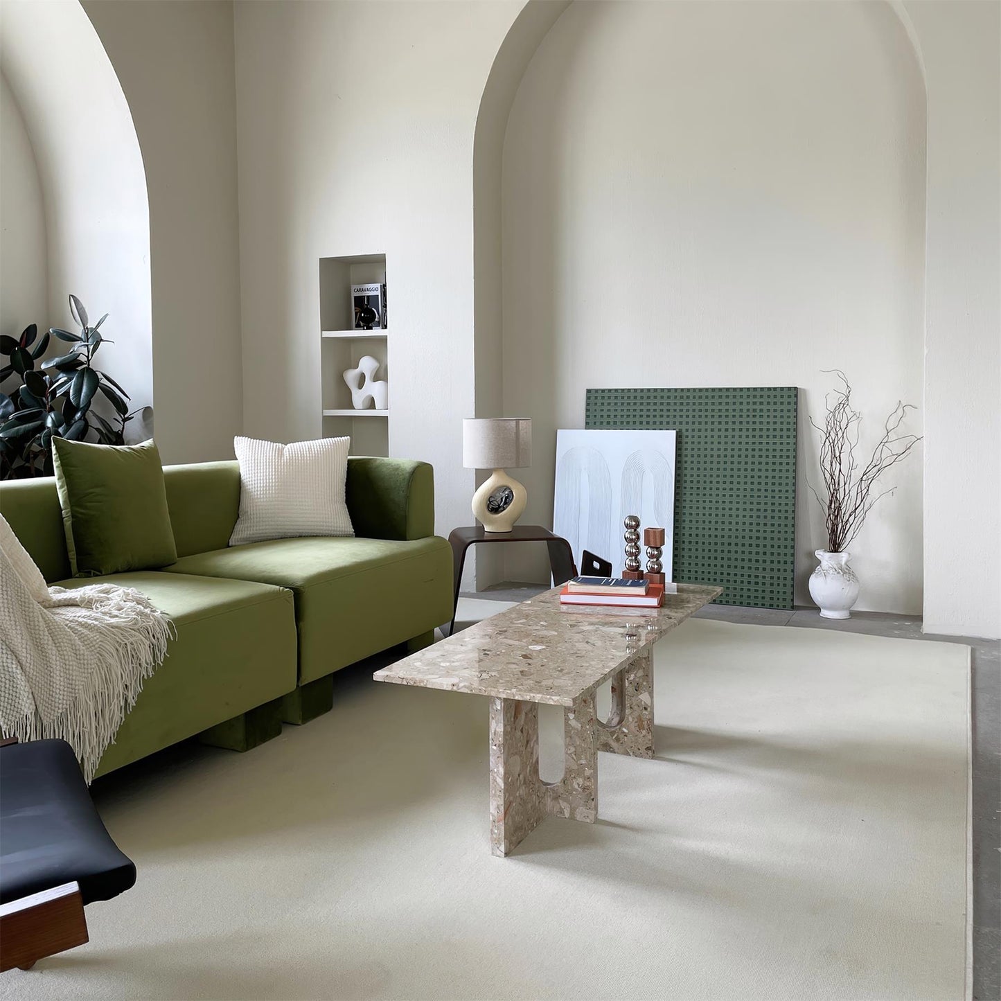 ModernGlow – Harpiks Bordlampe med Linnedskærm
