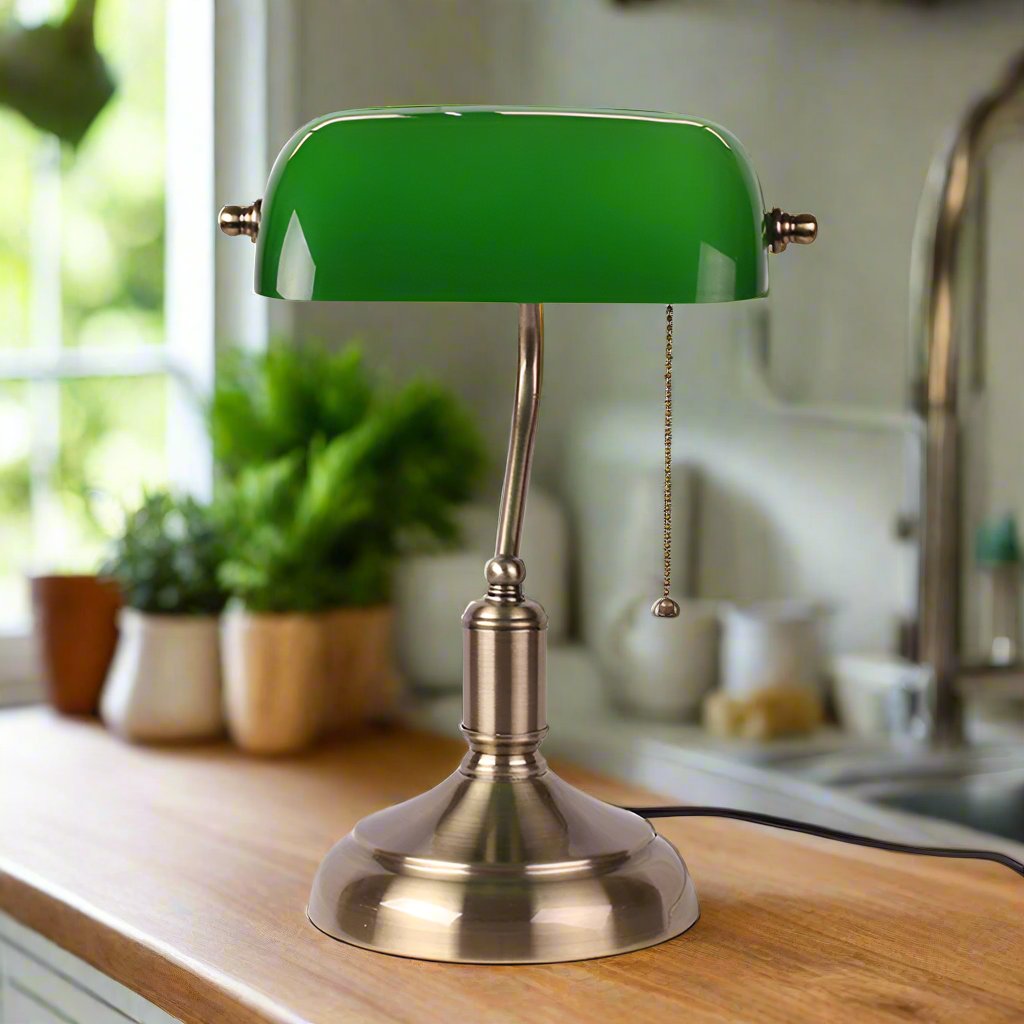 GlasLuxe - Europæisk Stil Bordlampe