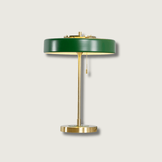 LuxeGlow - Spun Metal Table Lamp with Pull Cord Switch