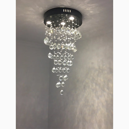 CrystalRain - Luxus-Hängeleuchte mit großen Kristalltropfen