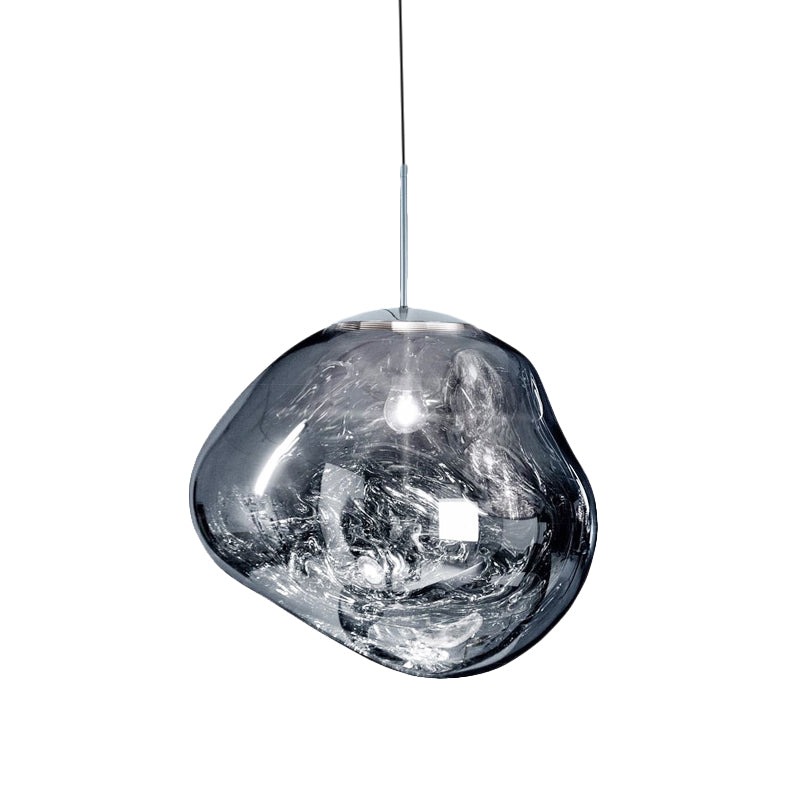 ModernGlow - Pendelleuchte in Rot/Silber Glas