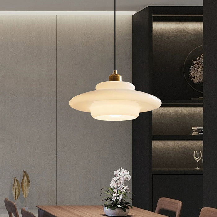 Halo de verre | Suspension blanche