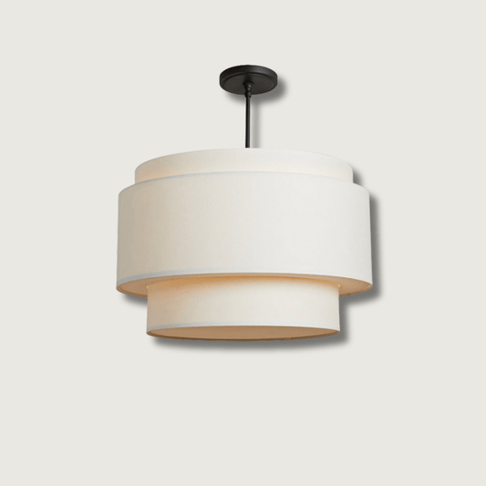 LinenBeam | Elegant Beige Pendant Lamp with LED Compatibility