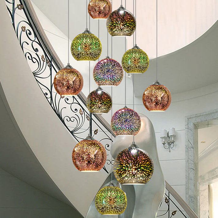 Spectacle lumineux 3D - Lampe suspendue en verre magnifique